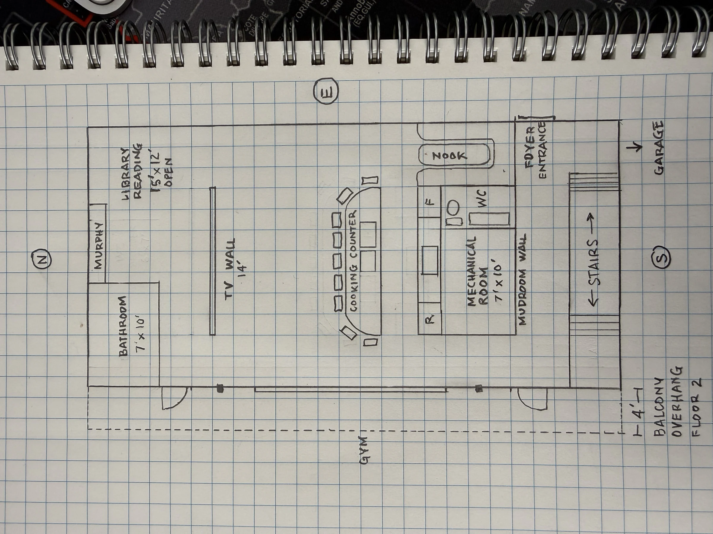 First floor with balcony overhang source sketch