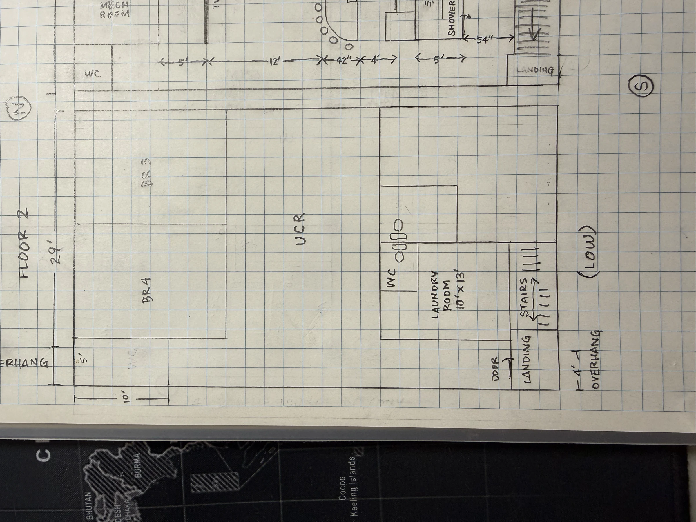 Floor 2 WC in laundry room source sketch