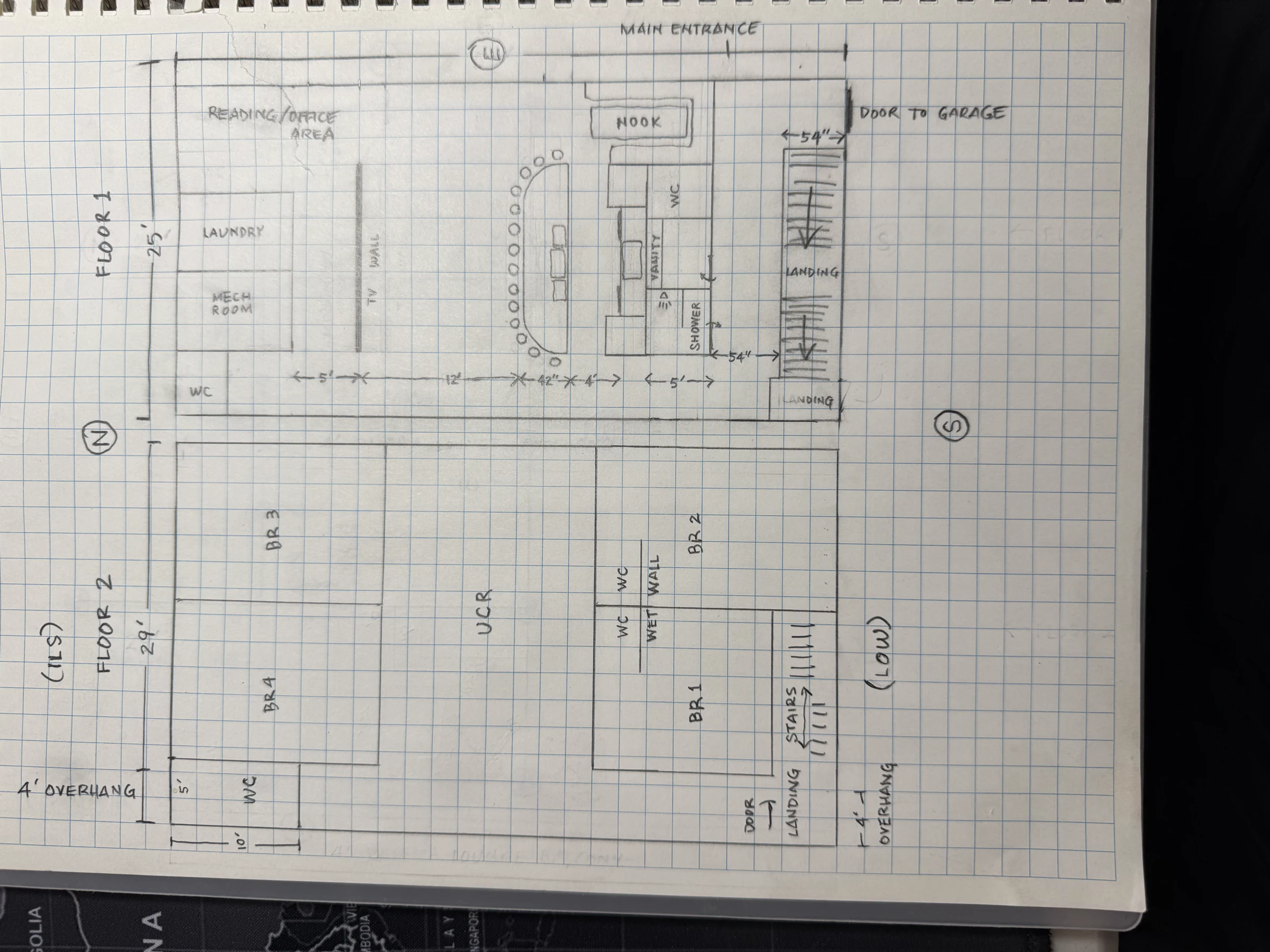 Living wing both floors source sketch